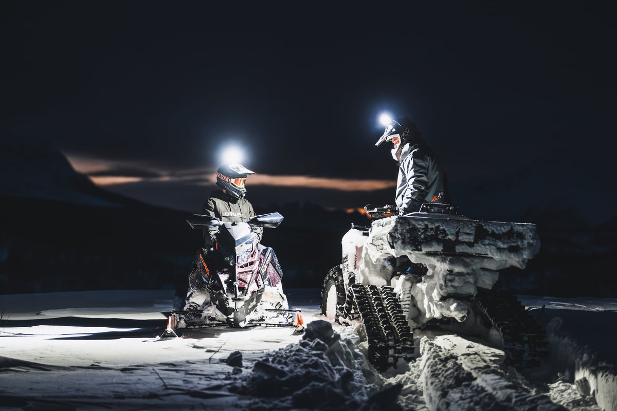 Stormlight headlamp in use, Arctic blue hour