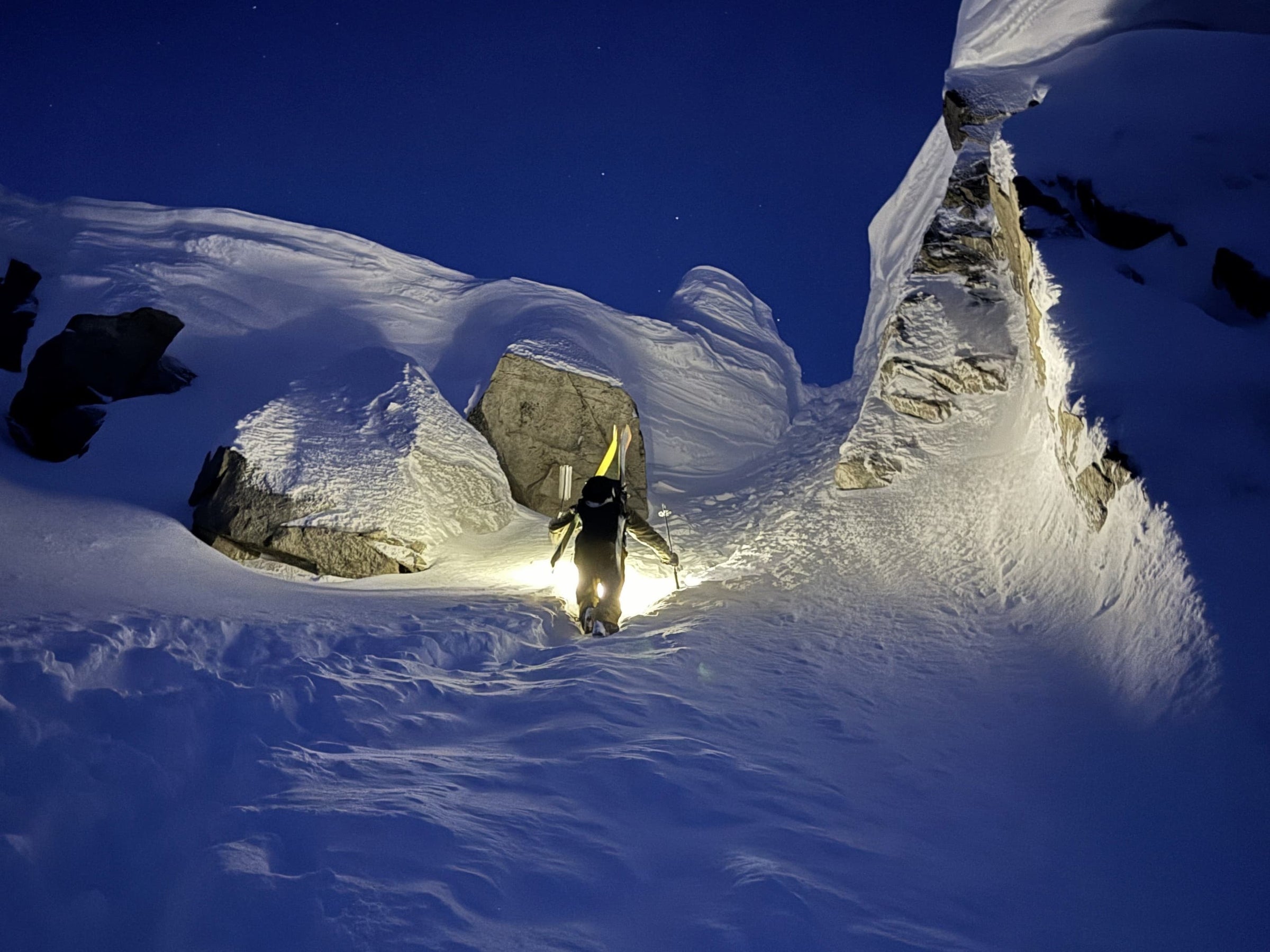 STORM 3100 in mountain terrain at night